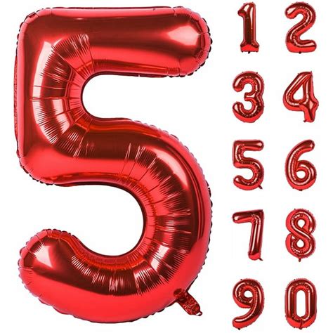 40 Inch Red Large Numbers 0 9 Birthday Party Decorations Helium Foil