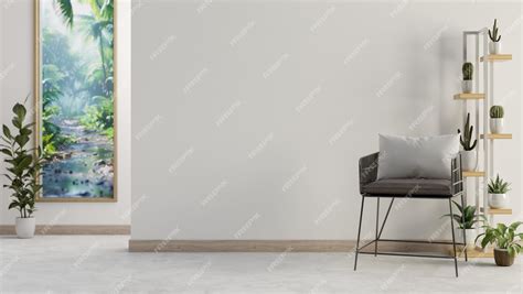 Premium Photo A Modern Minimalist White Room With An Armchair A