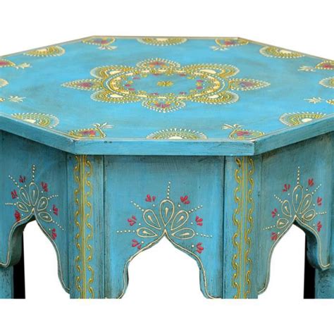 Casa Moro Table Dappoint Orientale Peinte La Main Saada L Bleu Ma