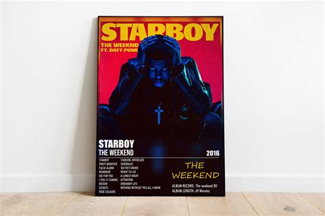 The Weeknd Starboy Album Cover Print Poster Digital Download Album Art ...