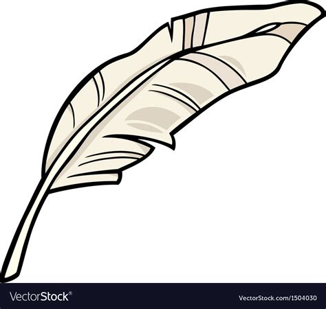 Feather clip art cartoon Royalty Free Vector Image