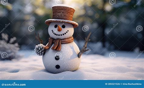 New Year S Snowman Fabulous Snowman Generative AI Stock Photo Image