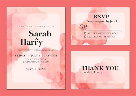 Tache D Aquarelle Abstraite Comme Mod Le D Invitation De Mariage