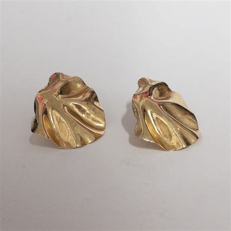 14K Gold Leaf Earrings