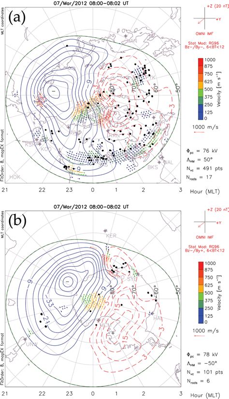 Superdarn Convection And Potential Maps In The A Northern And B