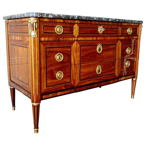 Louis Xvi Rosewood Marquetry Commode Circa