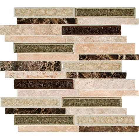 Ms International Stonegate Interlocking 12 In X 12 In X 8 Mm Glass Stone Blend Mesh Mounted