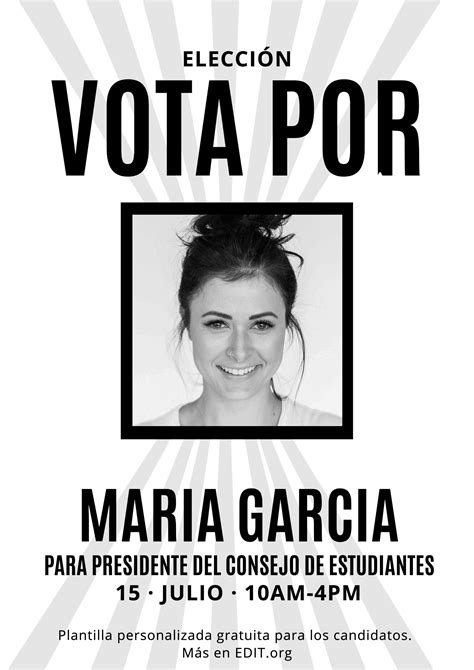 P Ster Para Candidato Al Consejo De Estudiantes Editable Slogan