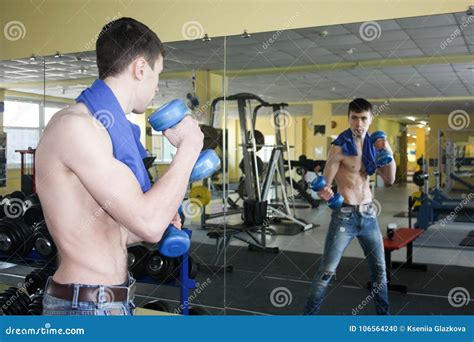 Man With A Naked Torso In The Gym Stock Photo Image Of Exercise Elegant 106564240