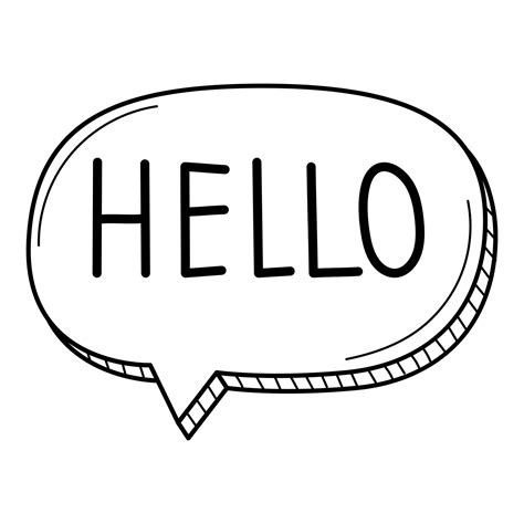 A Speech Bubble With The Word Hello In The Doodle Style Hand Drawn