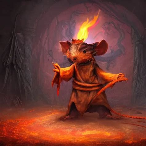 Fantasy Painting Of A Ghostly Rat Sorcerer With Stable Diffusion