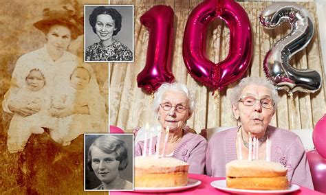 Britains Oldest Twins Celebrate Their 102nd Birthday Daily Mail Online