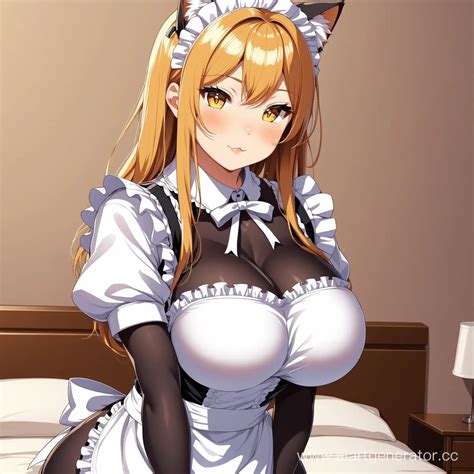 Maid Cat Girl With Curvaceous Figure Playful Milf Cosplay Art Ai Art Generator