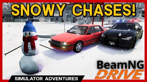 SNOWY Police Chases NEW Snow Map Mod BeamNG Mods YouTube