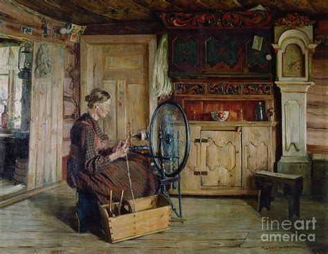 Interior From Sandbu Farm In Vaga Painting By Gustav Wentzel Fine Art