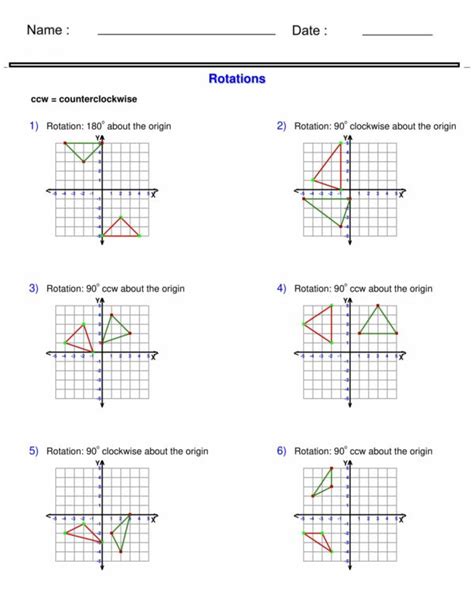 Rotations Worksheets Transformations Worksheets Made By Teachers