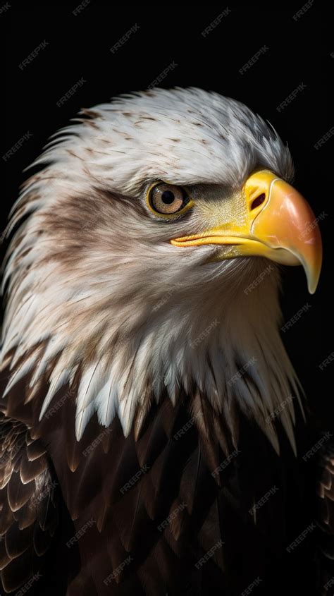 Premium AI Image | A close up of a bald eagle's beak