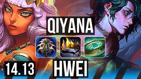 Qiyana Vs Hwei Mid Legendary 600 Games Euw Master 1413 Youtube