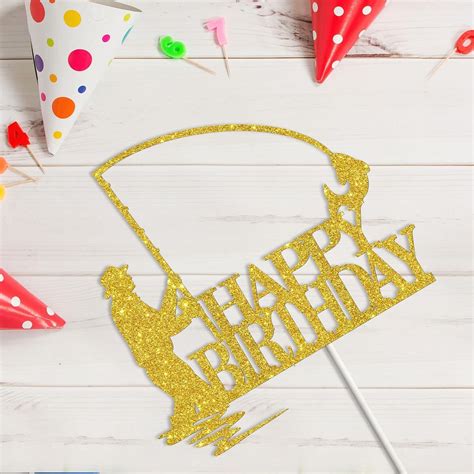 Tenhaisi Gold Glitter Happy Birthday Cake Topper Birthday Party