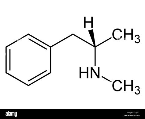 Structural Formula Of The Methamphetamine Crystal Meth Molecule Stock