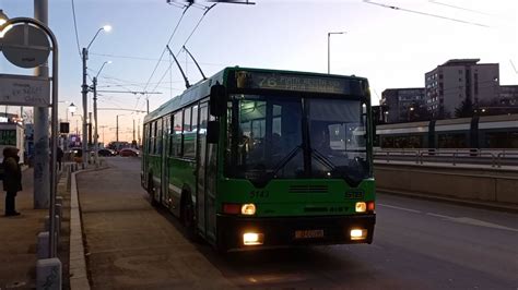 Troleibuzul Astra Ikarus 415T 5143 efecutând stația Șos Olteniței