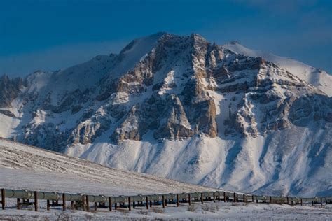 Pipeline And Mountain Brooks Range Alaska Carl Johnson Photography