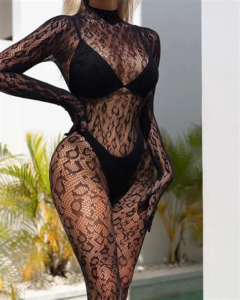 Sexy Lingerie Women Body Underwear Black Leopard Bodysuit No Open Crotch Teddy Bodystockings