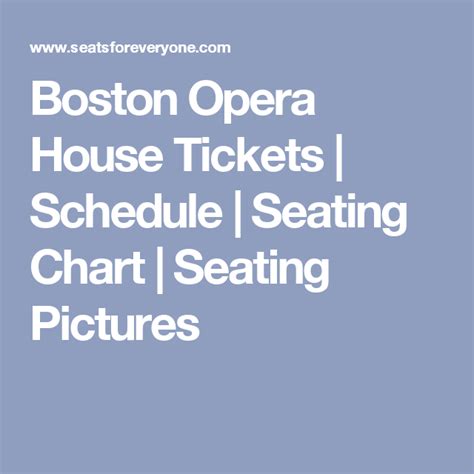 Boston Opera House Seating Chart With Seat Numbers Ultimatemeva