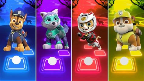 Paw Patrol Tiles Hop EDM Rush Chase Vs Rubble Vs Wildcat Vs Everest