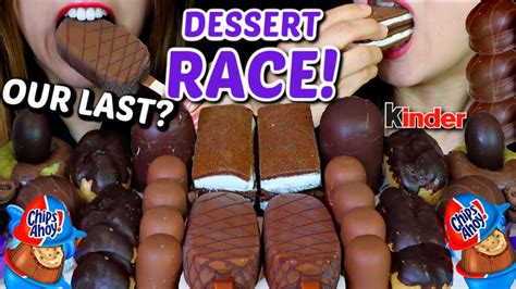 Asmr Leftover Dessert Race Chocolate Marshmallow Ice Cream Bar Donuts Cadbury Eclairs