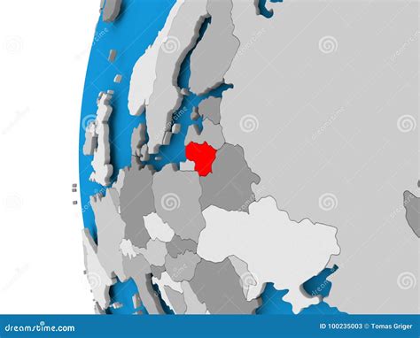 Kaart Van Litouwen Op Politieke Bol Stock Illustratie Illustration Of