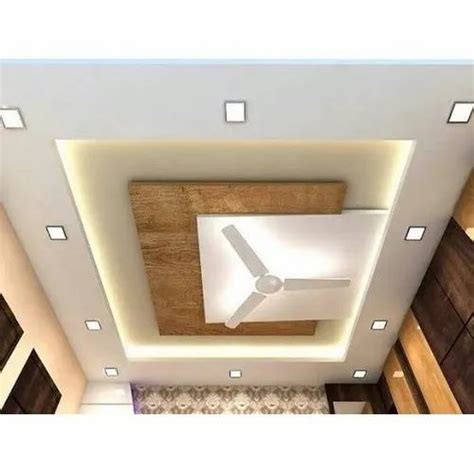 White And Brown Color Coated Wooden False Ceiling Features Sound