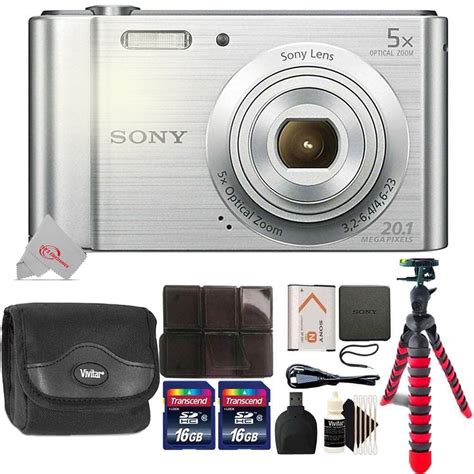 Sony Cyber-shot DSC-W800 Digital Camera (Silver) with 32GB Accessory ...