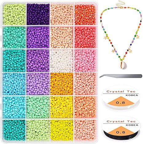 Gacuyi Mini Glass Pony Seed Beads For Jewelry Making Kit Pcs