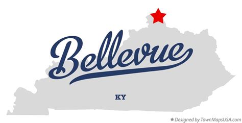 Map of Bellevue, KY, Kentucky