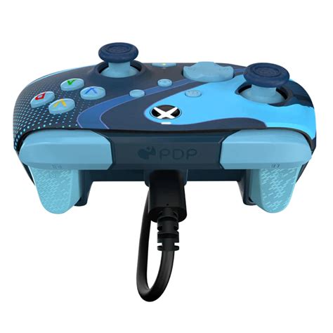 Pdp Rematch Glow Advanced Wired Gaming Controller Blue Tide For Xbox