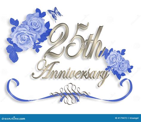 25th Wedding Anniversary Invitation Stock Illustration - Illustration of anniversary ...