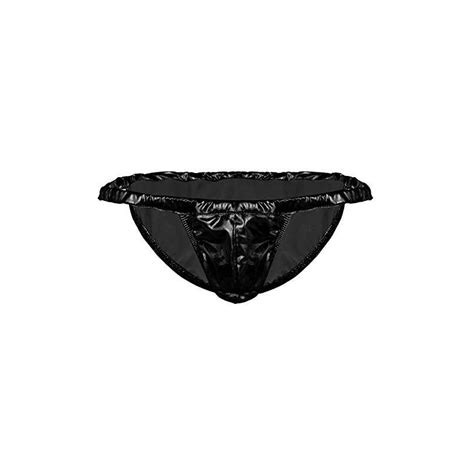 CHICTRY Intimo Sexy Uomo Ecopelle Perizoma Pelle Vita Bassa Elasticizzata Mutande Gay