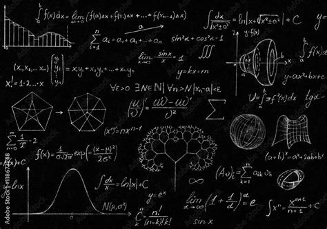 Math Physics Formulas And Symbol On Black Background Stock Photo