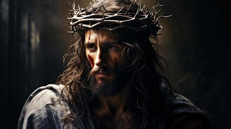 Premium Photo Jesus Christ Wearing Crown Of Thorns Passion