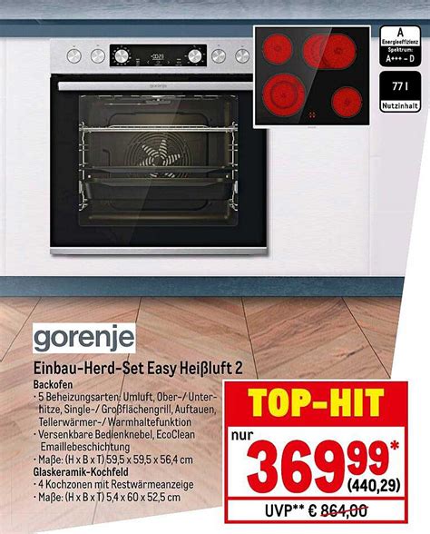 Gorenje Einbau herd set Easy Heißluft2 Angebot bei METRO 1Prospekte de