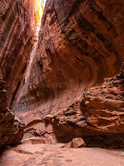 Slot Canyon Along The Burr Trail Stock Image Image Of Geology Desert