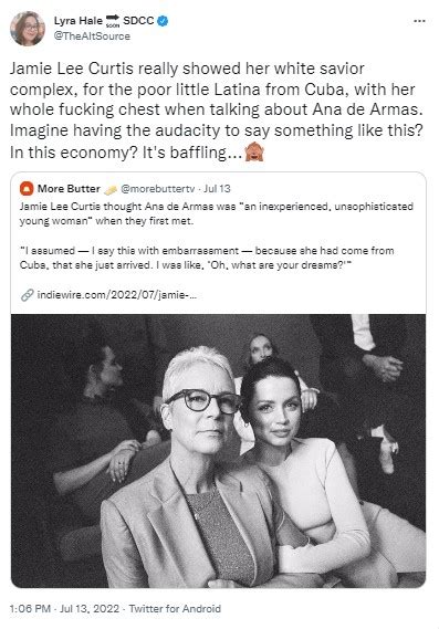 Jamie Lee Curtis pensó que Ana de Armas era sin experiencia y poco