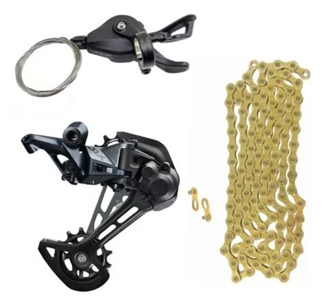 Câmbio E Alavanca Shimano Slx 7100 Corrente Kmc Gold 12v