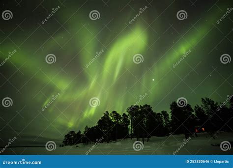 Northern Lights in Inari Lake, Lapland, Finland Stock Photo - Image of illumination, natural ...