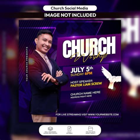 Premium Psd Psd Church Worship Service Flyer Social Media Post And Instagram Web Banner