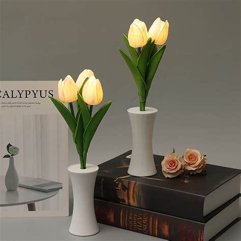 Led Lights For Bedroom Zkccnuk Desk Lamp Led Lamp Artificial Flower Small Night Light Fake