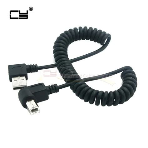 120cm 4ft Right Angled Usb 2 0 A Male To B Angled Male 90 Degree Stretch Cable For Printer