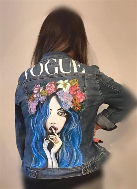 Hand Painted Denim Jacket With Pop Art Custom Jacket Christmas Etsy