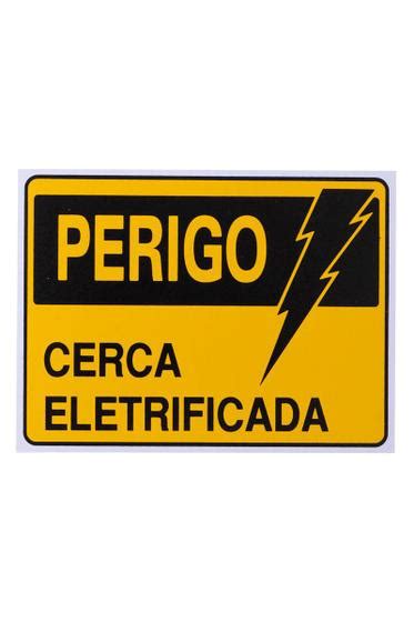 S 219 Placa Perigo Cerca Elétrica 15x20cm Acesso Placas Placa de